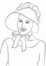 Coloring Bonnet Pages Wearing Pilgrim Girl Printable Drawing Categories sketch template