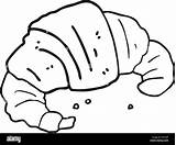 Croissant Freehand Drawn Alamy sketch template