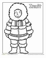 Coloring Pages Eskimo Inuit People Multicultural Worksheets Children Kids Sheets Diversity Arctic Culture Coloriage Printable Print Cultural Detailed Crafts Colouring sketch template