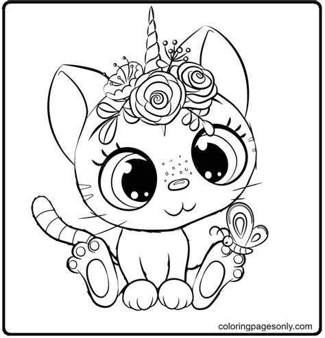 unicorn coloring pages kitty cat coloring pages