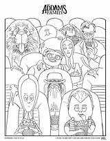 Addams Coloring Family Pages Movie Printables Printable Night Movies Morticia Gomez Rockinmama sketch template