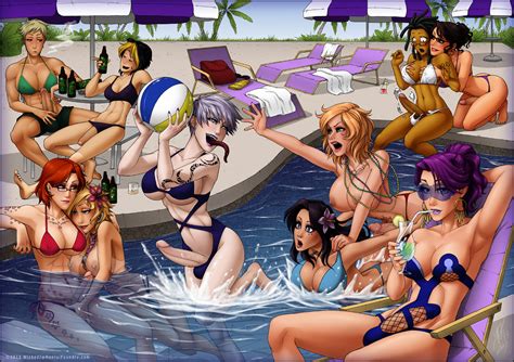 futa pool party by wickedj hentai foundry