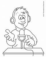 Radio Coloring Announcer Pages Getcolorings Colouring People sketch template