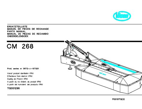 vicon cm  mower conditiner  tg parts manual catalog   service manual