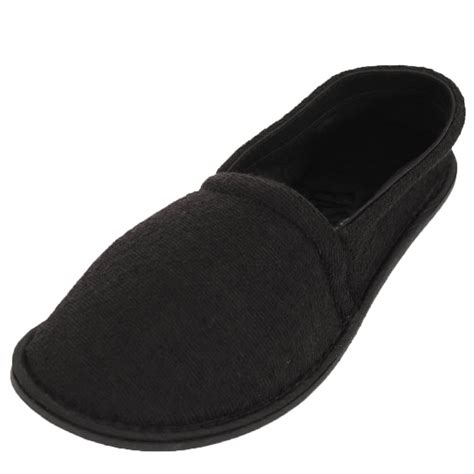mens slippers house shoes terry slip  flexible sole comfort outdoor