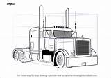 Peterbilt Truck 379 Draw Semi Drawing Coloring Trucks Sketch Pages Step Drawings Car Tutorials Drawingtutorials101 Big Custom Template Learn Clipart sketch template