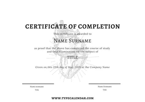 printable certificate  completion template mark achievements