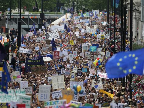 brexit protest tens  thousands march  london calling  uk