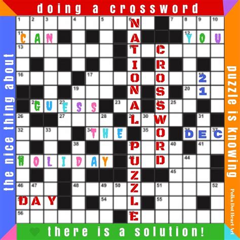 national crossword puzzle day december   designed  polka dot