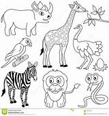 Animals Coloring African Pages Animal Safari Wild Printable Drawing Pdf Small Zoo Color Choose Board Jungle Getcolorings Print Cartoon Funny sketch template