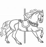 Merry Go Round Horse Clipart Coloring Color Pages Carousel Patterns Drawing Clipground Pattern Horses Templates Choose Board sketch template