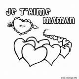 Coeur Maman Imprimer Taime Aime Amour Dessins Imprimé Fois Jecolorie Populaire sketch template