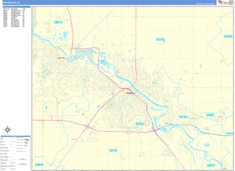 Waterloo Iowa 5 Digit Zip Code Maps Basic