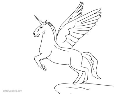 winged unicorn coloring pages ready  fly  printable coloring pages