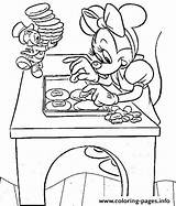 Coloring Minnie Disney Mouse Pages Making Cookies E1de Printable Mickey Cake Color Book sketch template