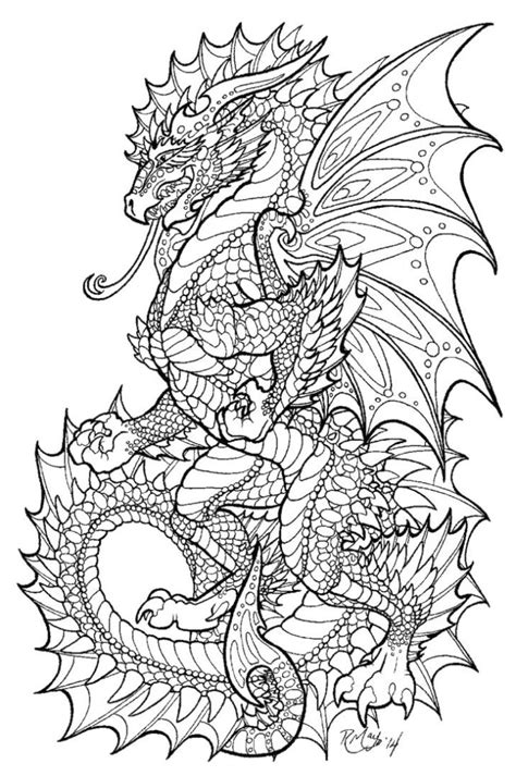 dragon coloring pages  adults printable sm