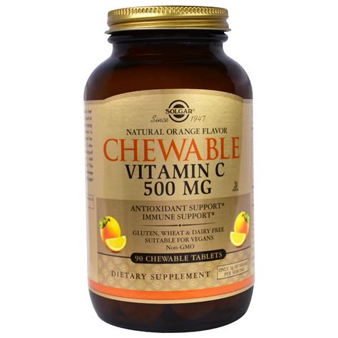 solgar chewable vitamin  natural orange flavor  mg  chewable tablets  iherb
