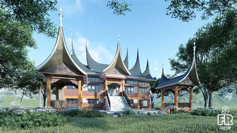 3d model indonesian culture rumah gadang minangkabau
