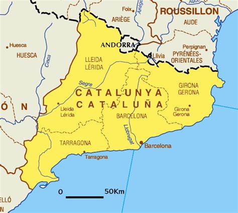 kaart spanje vakantie provincies kaart catalonie en barcelona vakantie spanje provincies
