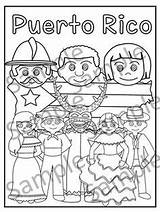 Puerto Rico Coloring Flag Pages Heritage Hispanic La Map Month Bandera Rican Visit Plena Teachers Instruments Music Dance Juan San sketch template