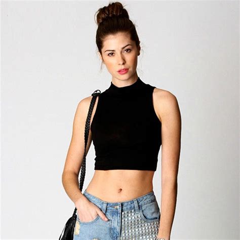 Fashion Sexy Women Crop Top Neck Sleeveless T Shirt Cropped Vest In T