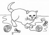 Katze Katzen Ausmalbilder Ausdrucken Malvorlagen Ausmalbild Malvorlage Malen Wollknäuel Auf sketch template