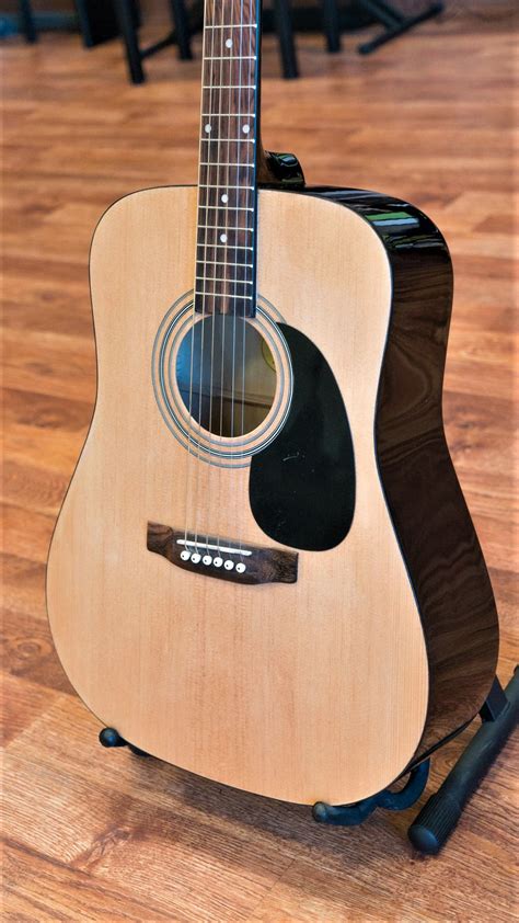 squier  fender sa  acoustic guitar natural  ebay
