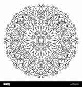 Mandala Coloriage Rond Blanc Vecteur Ornementales Ornement Livre sketch template
