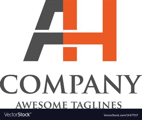 creative letter ah logo royalty  vector image