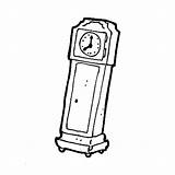 Grandfather Clock Coloring Pages Chain Key Retro Style sketch template