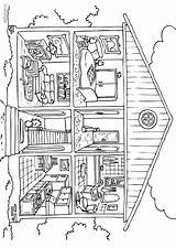 Coloring House Pages Interior Colouring Printable Book sketch template