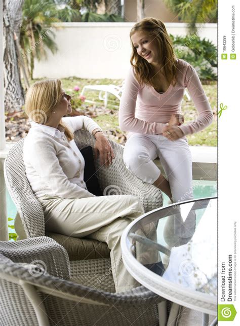 Mother And Teen Daughter Talking Stock Image Image 10642289