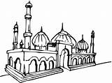 Mosque Masjid Coloring Gambar Clipart Mewarnai Pages Drawing Coloriage Beautiful Color Pour Getdrawings Mosques Enfants Cours Album Back Clip Muslim sketch template