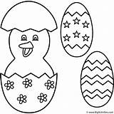 Easter Egg Coloring Chick Eggs Pages Colouring Hatching Cartoon Baby Chicks Print Template Printable Chicken Drawing Color Decoration Cute Templates sketch template