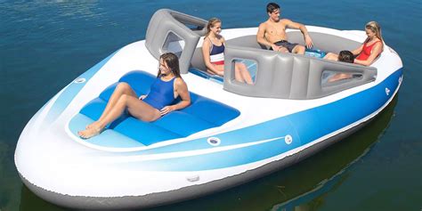 giant person inflatable yacht island float boat swimming pool floats
