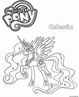 Pony Little Coloring Celestia Pages Printable sketch template