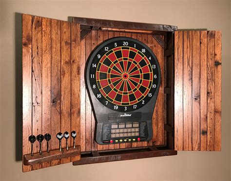large electronic dartboard cabinet reclaimed barn wood etsy