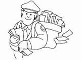 Carrier Coloring Mail Letter Pages Mailman Community Activities Helper Preschool sketch template