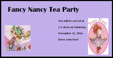 fancy nancy tea party tyson library association