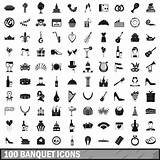 Banquet Set Icon Icons Simple Illustration Depositphotos sketch template