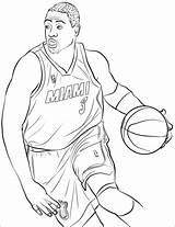 Coloring Wade Dwyane Pages Printable Basketball Nba Categories sketch template