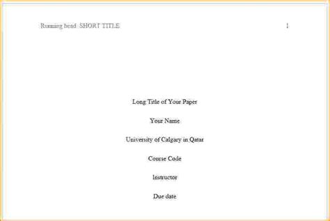 image result   format homework  title page  title