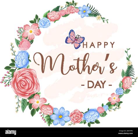 template design  happy mothers day  flowers  butterfly