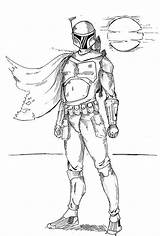 Fett Boba Mandalorian Wars sketch template