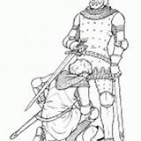 Coloring Knighted Mongolian Warrior sketch template