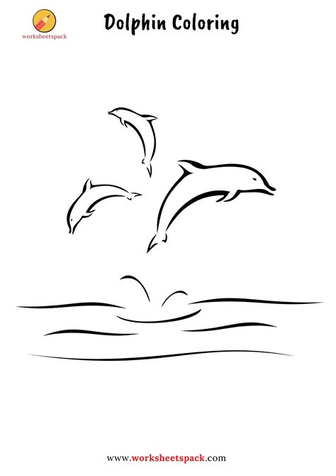 dolphin coloring pages printable   worksheets pack