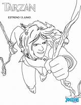 Tarzan Liane Riscos Monkies Hellokids Colorier sketch template