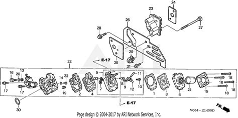 honda fg  rototiller usa vin fzcv   fzcv  parts diagram  carburetor