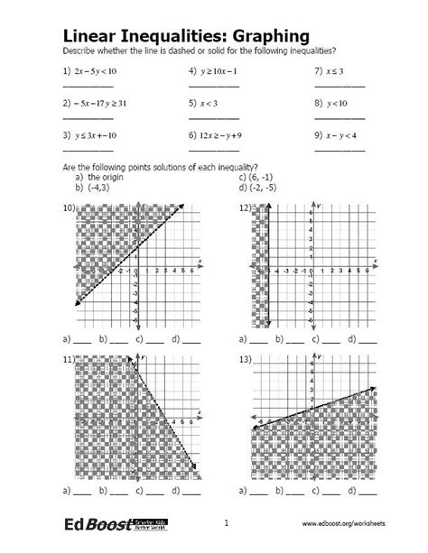 solving  graphing linear equations worksheet  kidsworksheetfun