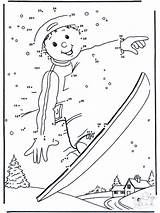 Dots Snowboard Connect Coloring Pages Snowboarding Winter Dot Activity Kids Number Sheets Hiver Funnycoloring Relier Printables Olympique Points Dessin Printable sketch template